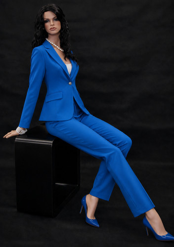 Seated female mannequin - female, tan