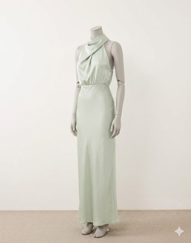 Sage green satin bridesmaids - sage,