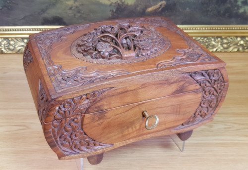 Hand carved wooden jewellery - carved,