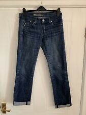 Pre Loved Rock & Republic Blue Denim Jeans Size 27 Roll Up Cuff Slim Fit Stretch