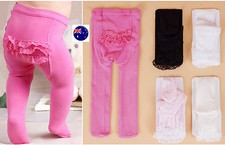 Girl Kid Baby Toddler Lace bottom Ruffle Frilly Stockings Tights Pantyhose 0-4yr