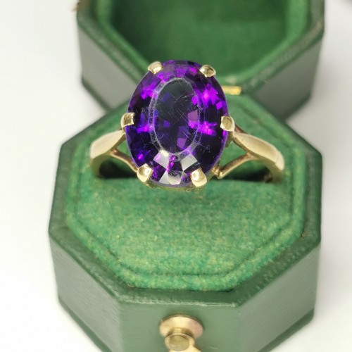 Vintage 9ct gold amethyst - gold,