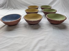 Denby Juice 7pc (Blue / Yellow / Green) Soup / Cereal Bowls 7" Fair