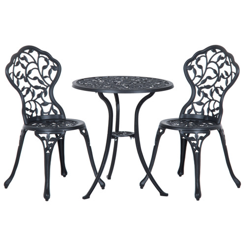 Bistro set black 60x65cm - set,