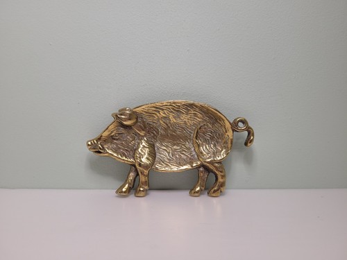 Vintage brass pig boar - pig, /