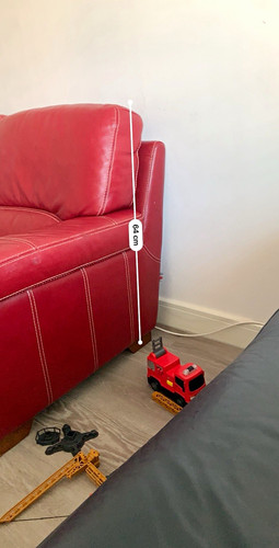 Red faux leather seater - red, 2-seater