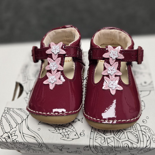 Clarks girls burgundy patent - clarks,