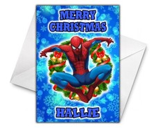 SPIDERMAN Personalised Christmas Card - Spider-Man Christmas Card - Marvel D3