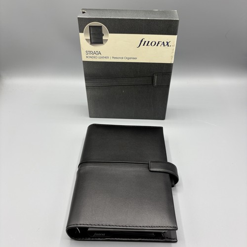 Black leather filofax - a5,