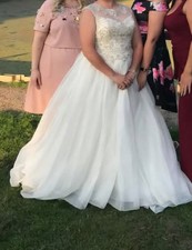 Sottero And Midgley Wedding Dress Beaded dimante Bodice size 14, 16 silk