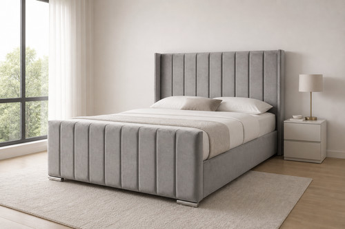 Ottoman winged panel bed - ottoman, frame