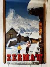 Vintage ORIGINAL 1950's travel poster Zermatt (unmounted)