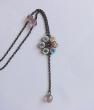 Michal Negrin Crystal Flower Statement Necklace