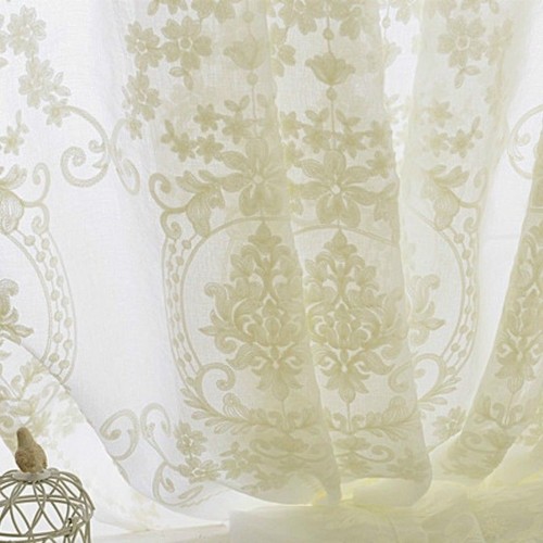 Lace embroidered curtain - lace,