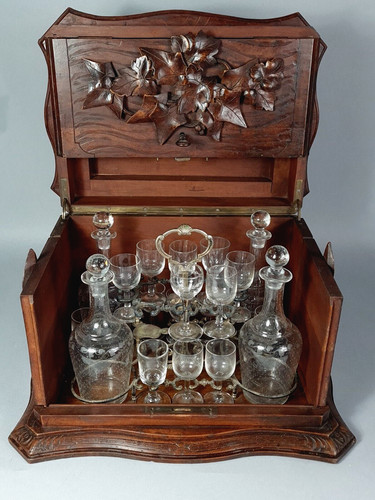 Antique liquor cellar carved - antique,