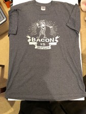 gildan t shirts Large Heather Blue S/S Bacon Is Meat Candy