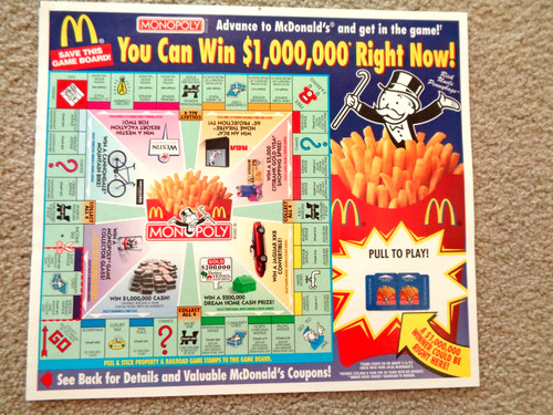 Mcdonald monopoly board - mcdonald's,