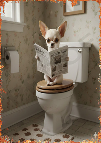 Chihuahua dog toilet funny - toilet,