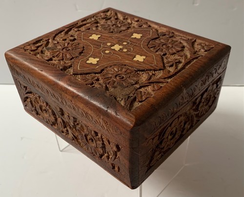 Vintage ornate carved wooden - vintage,