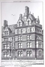 1871 : TERRACE PORTION, ABERYSTWYTH. J. P. SEDDON, ARCHITECT. AN ORIGINAL PAGE F