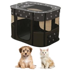 Foldable Portable Dog Playpen,Pet Exercise Pen Tent Fence 80X60X55CM (M,Black)