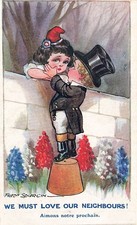 WW1  FRED SPURGIN   We Must Love our Neighbours   Military Postcard
