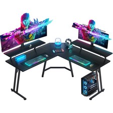L Shaped Gaming Desk with LED