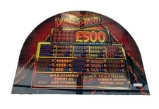 Vintage Amusement Arcade "Volcano 500 Wild" Fruit Machine Top Glass & Surround