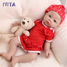 IVITA 17'' Floppy Silicone Reborn Baby Girl Soft Silicone Newborn Doll Kid Gift