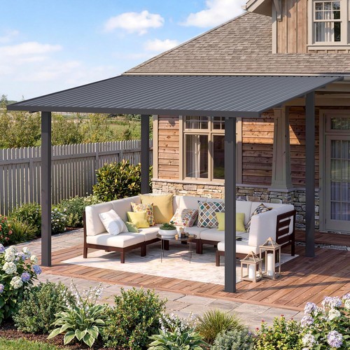 4x3 metal lean to gazebo - metal,