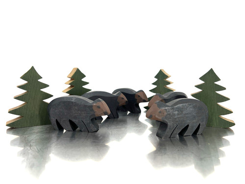 Rustic wooden bear - rustic, pine