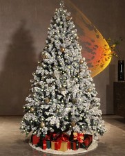 7ft Pre Lit Snow Flocked