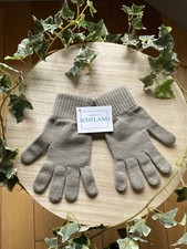Ladies  100% 4 ply PECAN GREEN  cashmere gloves
