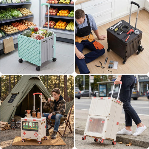 Folding shopping trolley - folding,