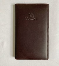 Coutts Bank Brown Leather Folding Address Book Holder Document Wallet 11 x 17cm