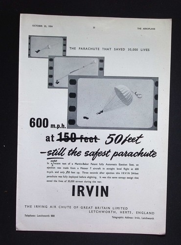 Original 1954 advert irvin - original,