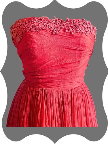 Vintage 1950s rose pink silk - 1950s,