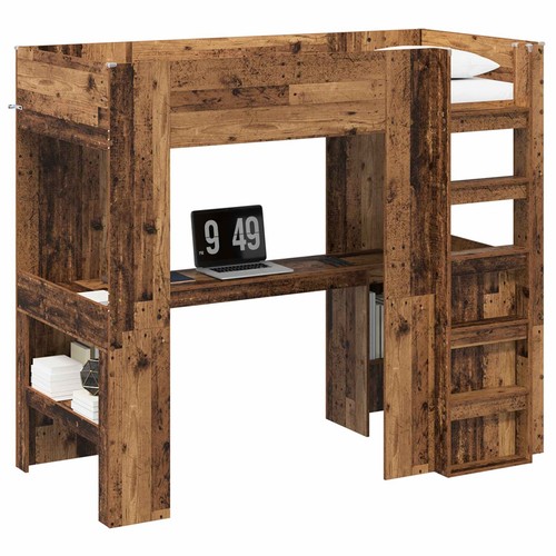 Loft bed frame with - with, desk