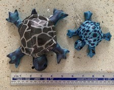 2 x sand-filled turtle toys : Kandy Toys : Iridescent colours : tactile