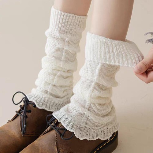 Y2k knitted leg warmers women - y2k,