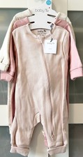 3 Ribbed Footless Sleepsuit