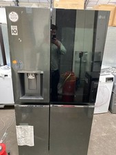 LG GSXV90MCAE InstaView 91cm Smart Fridge Freezer Matte Black Plumbed WiFi