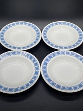 4 x Royal Tuscan Charade Metallised Bone China Rimmed Bowls Pasta Soup Wedgwood