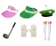 Pub & Crazy Golf Fancy Dress Costume Sets Golfer Visor Inflatable Hen Stag Party