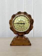 Vintage Wooden Art Deco In Style Desk Free Standing Thermometer 14 cm