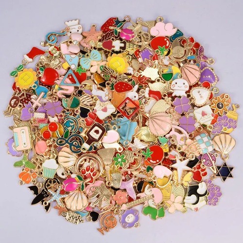100pcs mixed enamel charms - enamel,