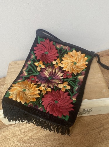 Vintage velvet crossbody bag - vintage,