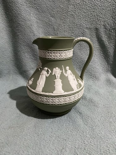 Wedgwood green jasperware jug - green,