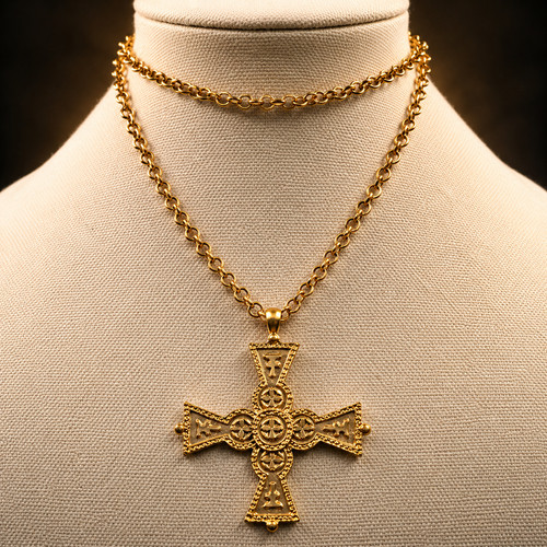 Vintage gold tone cross - vintage,