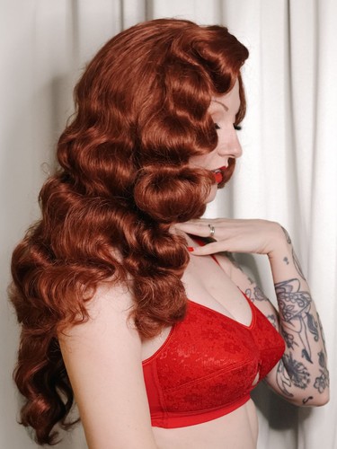 Red lace foam cone - lace,